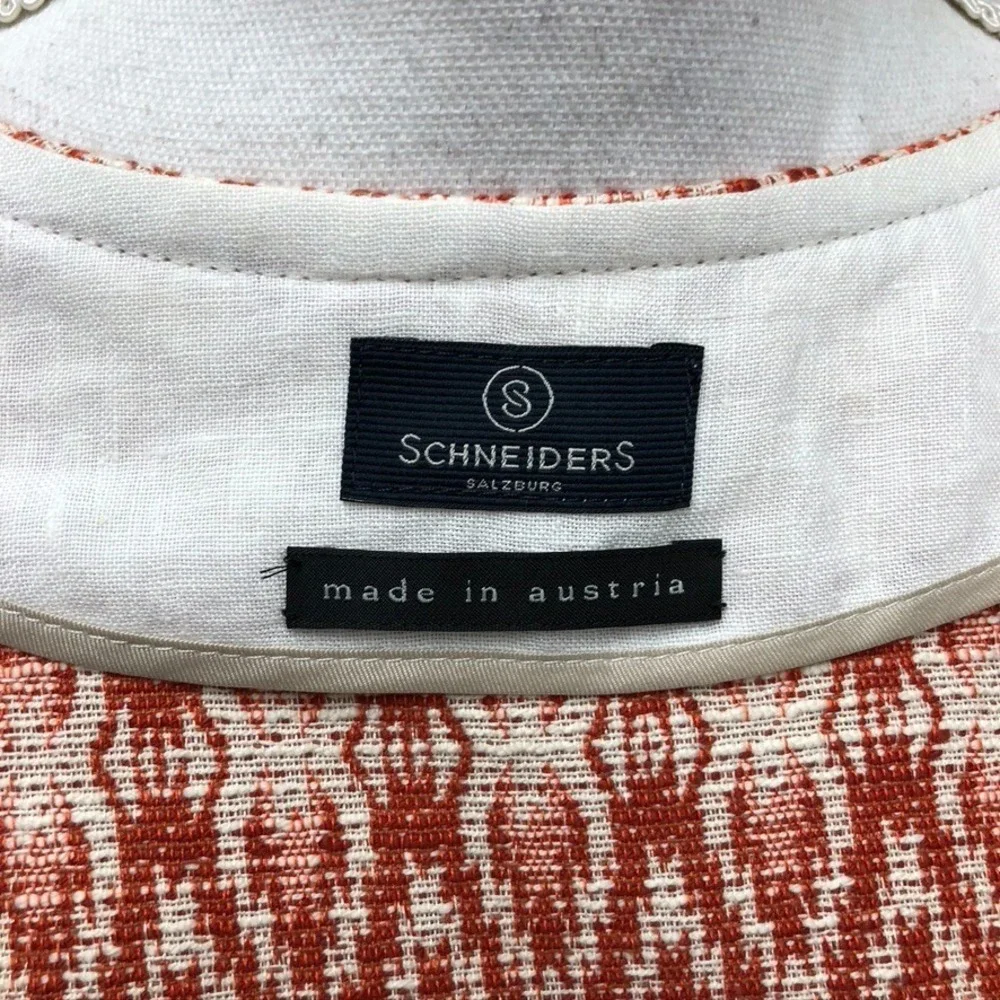 Schneiders Kiana‎ Cotton Tweed Jacket Womens 14 Orange Mid Length Boho Indie